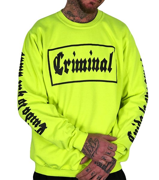 Sudadera Rulez Criminal fluor